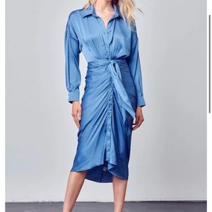 Dor L Dor Do Be Collar Satin Shirt Dress